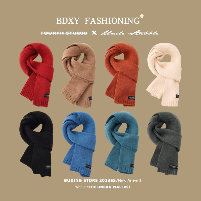 Kids' Winter Warm Knitted Scarf for Boys and Girls - Japanese Style Cross Scarf