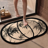 New Chinese Style Diatomaceous Earth Bath Mat Absorbent Quick Dry Non-Slip Floor Mat for Shower Room