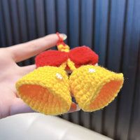Handmade Crochet Christmas Bell Keychain