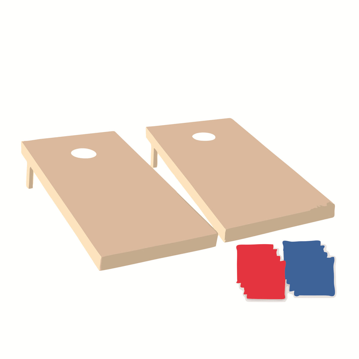Wooden Cornhole Board Set with Beanbags for Outdoor Games