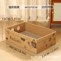 Corrugated Cardboard Cat Scratcher Bed with Enclosed Den for Winter