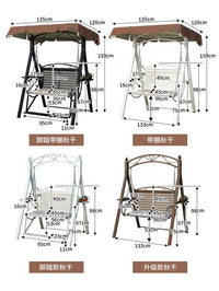 Outdoor Double Swing Chair for Patio Garden Balcony, Iron Art Rocking Chair Hammock for Indoor and Outdoor Use