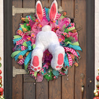Easter Bunny Wreath Outdoor Wall Hanging Decoration