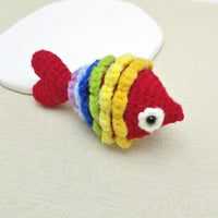 Handmade Crocheted Koi Fish Keychain Pendant DIY Accessory Clownfish Festive Gift