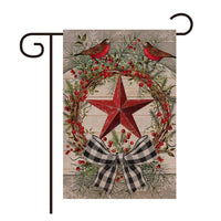 Double-Sided Bird Garden Flag for Outdoor Decor, Winter/Spring Flax Linen