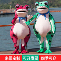 Inflatable Frog Mascot Costume for Kids and Adults - Red Toad Design