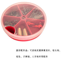 Portable Round Fishing Tackle Box with Rotating Compartments for Lure and Accessories