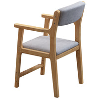 Solid Wood Kids Study Chair with Padded Backrest - Height Adjustable Ergonomic Desk Chair for Students