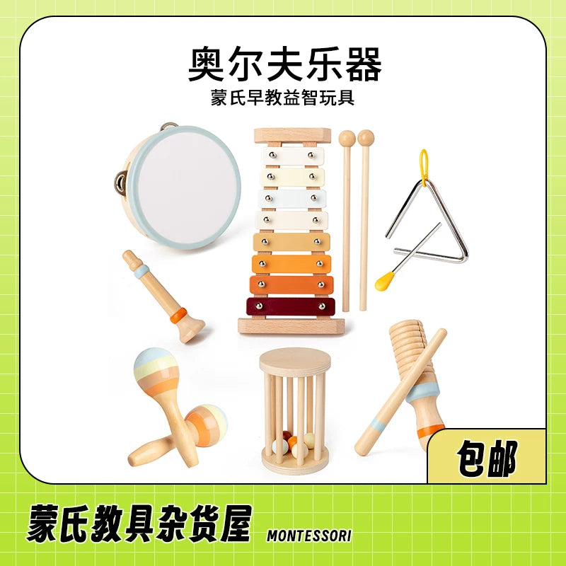Montessori Musical Instrument Set for Early Childhood Education, Kids' Percussion Toy