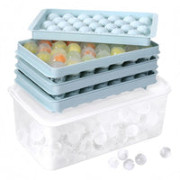 33-Grid Spherical Ice Cube Mold with Storage Box and Scoop, Food-Grade Round Ice Ball Maker for Home Use