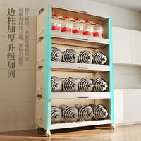 Foldable Storage Cabinet with Wheels, Multi-layer Organizer for Toys, Clothes, Snacks, No Assembly Required
