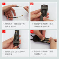 Qingge PD11 Cello Ebony Tailpiece with Nylon Tailgut, Various Sizes