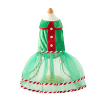 Christmas Pet Green Tulle Dress and Hat Set for Dogs