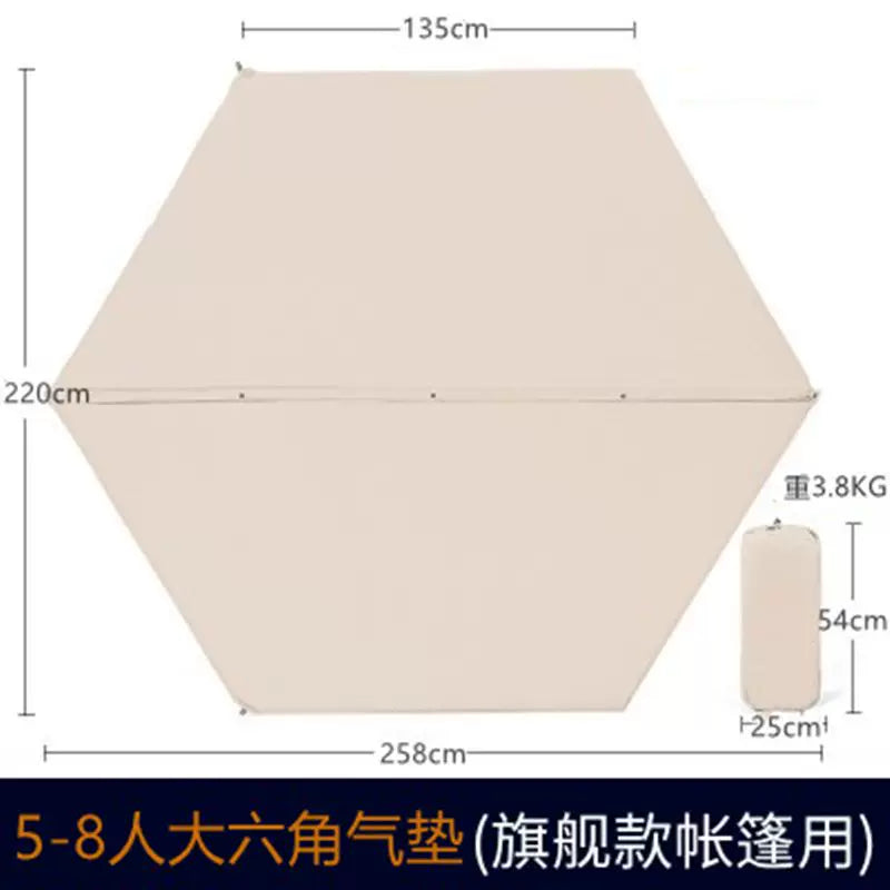 Hexagonal Self-Inflating Camping Sleeping Pad with Moisture-Proof Mat, Thickened Portable Outdoor Tent Air Mattress