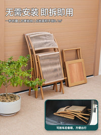 Outdoor Foldable Wicker Chair and Table Set for Patio Garden Balcony