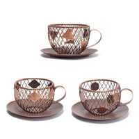 Creative Coffee Cup Candle Holder Set for Desktop & Home Decor
