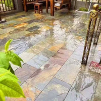 Natural Bluestone Slate Rust-Colored Non-Slip Paving Slabs for Outdoor Garden and Villa Landscaping
