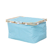 Foldable Insulated Picnic Basket with Handles, Fabric Storage Hamper for Outdoor Camping and Travel