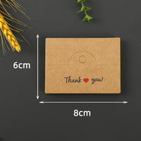 Kraft Paper Folded Header Card for Jewelry Necklace Hairpin Display Packaging, Flat Pocket Hanging Card