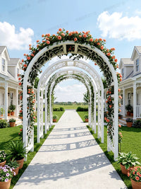 European Style Iron Archway Arbor for Climbing Plants, Garden Decoration