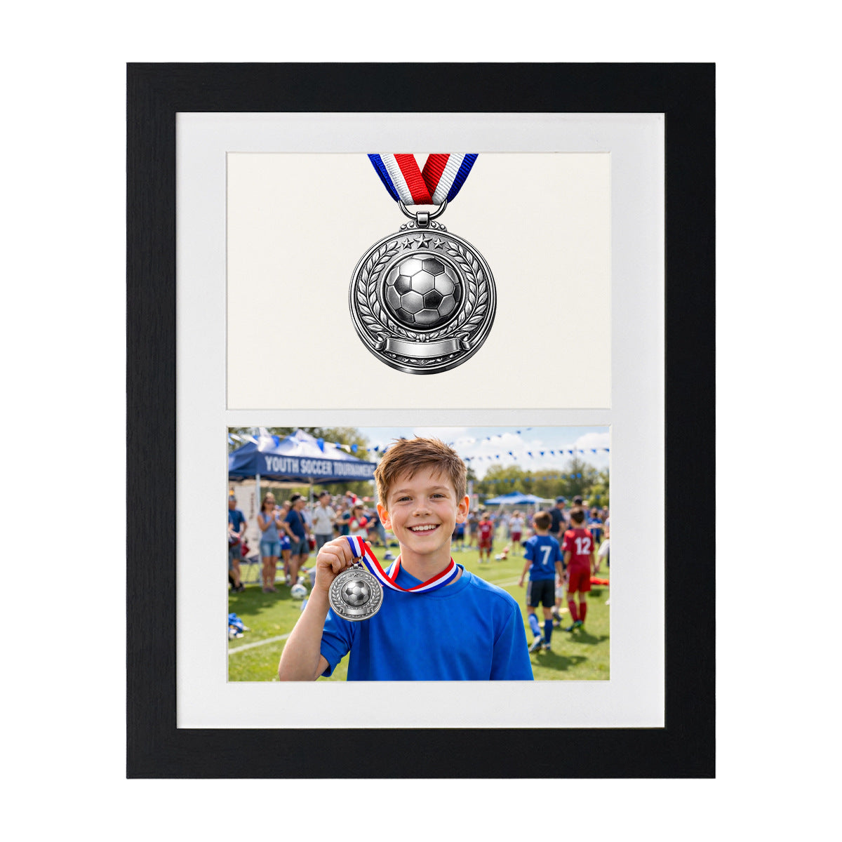 Sports Medal Display Frame with Jersey Storage for Wall Mounting