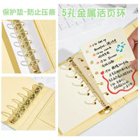 M5 Morandi Color Mini Portable 5-Hole Loose-Leaf Notebook with Elastic Band, Hardcover Sketchbook and Journal