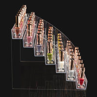 Clear Acrylic Nail Polish Display Stand Multi-layer Trapezoidal Cosmetic Organizer for Lipstick
