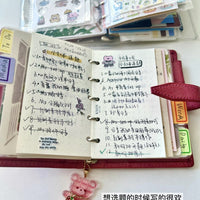 M5 Pink Leather Planner Notebook with Loose-Leaf Pages