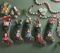 Personalized Velvet Christmas Stocking with Lambswool Applique