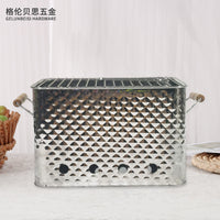Stainless Steel BBQ Grill Outdoor Camping Picnic Tabletop Smoker Charcoal Grill for Backyard and Patio