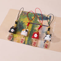 Ceramic Cartoon Lucky Cat Keychain Bag Charm Phone Case Pendant