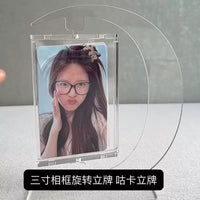 Acrylic Rotating Photo Frame Stand for 3-inch Cards