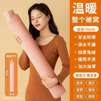 Long Hot Water Bottle for Bed Warming and Foot Warming, Plush Lined