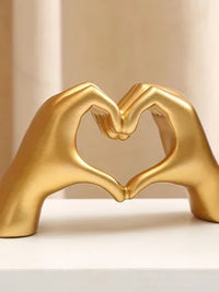 Modern Minimalist Heart Gesture Sculpture for Desktop and Home Decor