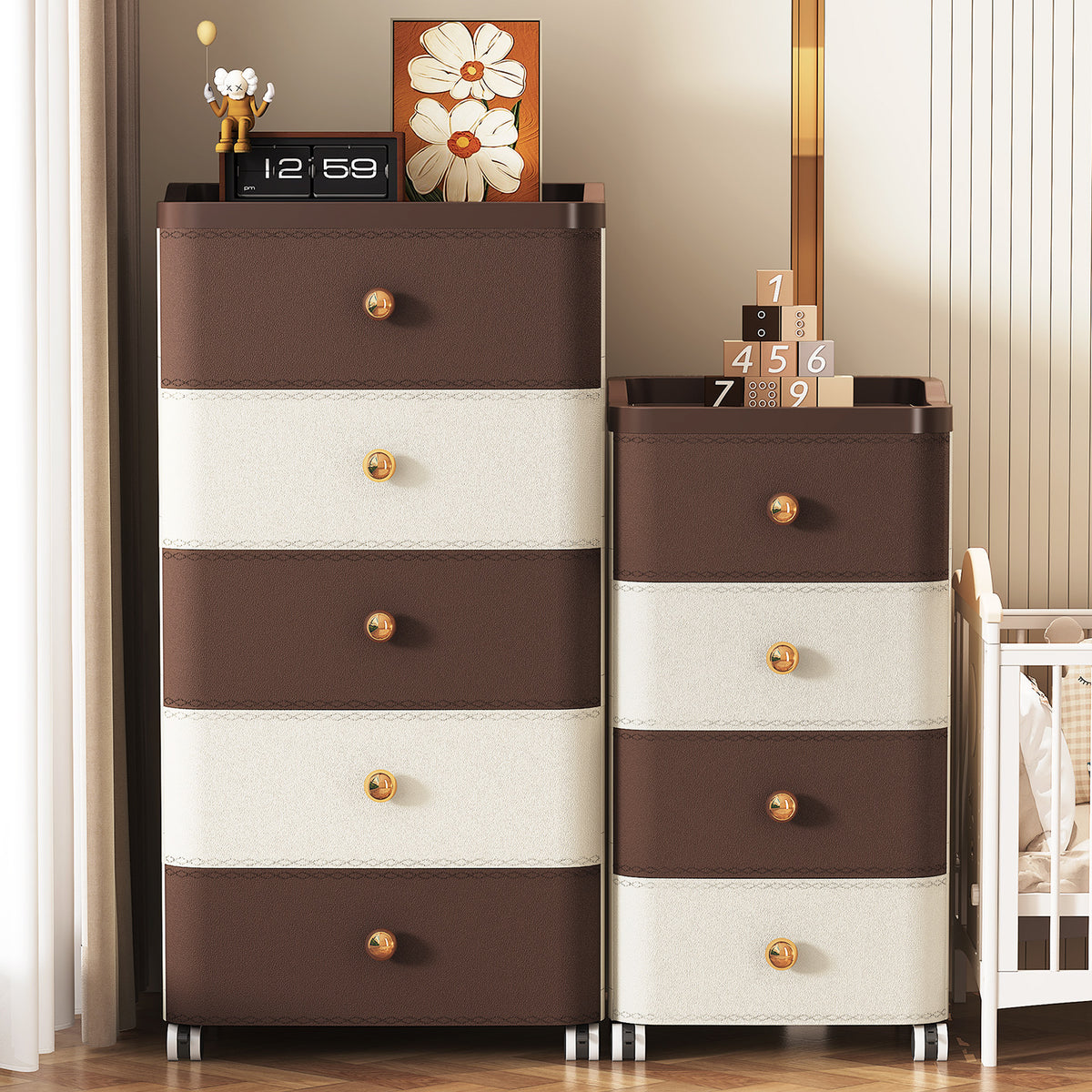 Multi-layer Drawer Storage Cabinet with Wheels, Thickened Plastic Organizer for Home Bedroom