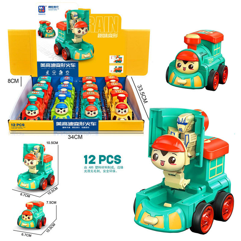 Inertial Deformation Robot Car Toy Set for Boys