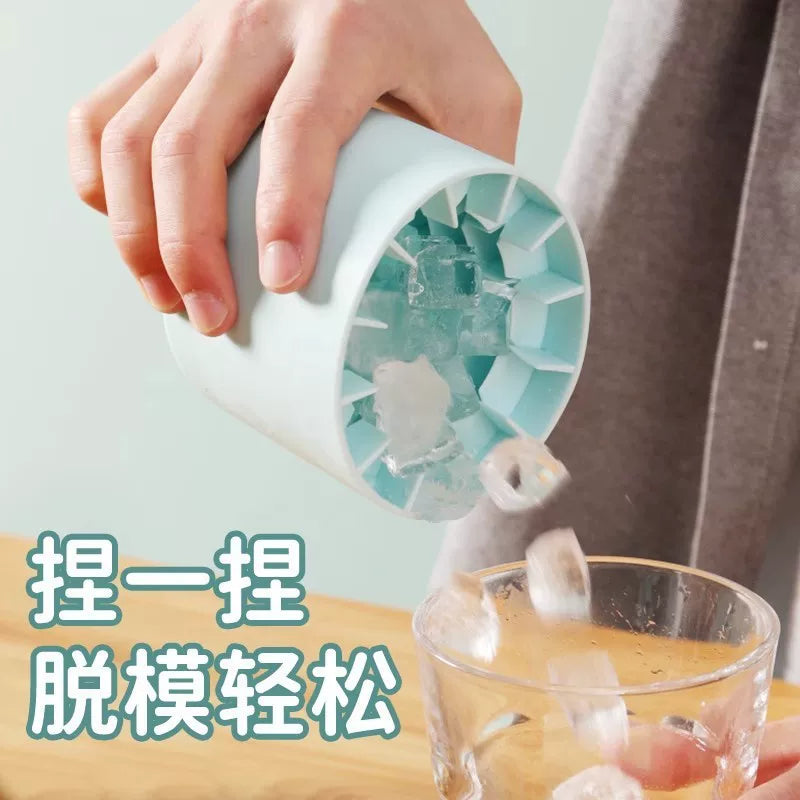 Silicone Ice Cube Tray with Storage Container, Easy Release Ice Maker Mold for Home Bar and Kitchen