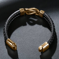 Vintage Braided Bracelet for Men, Stainless Steel Ethnic Style Wristband