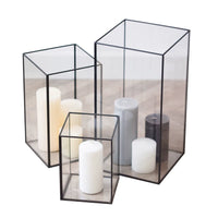 Modern Minimalist Geometric Glass Candle Holder for Dining Room & Cafe Decor