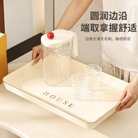 Rectangular Plastic Serving Tray for Teacups and Drink Glasses, Home Living Room Desktop Organizer