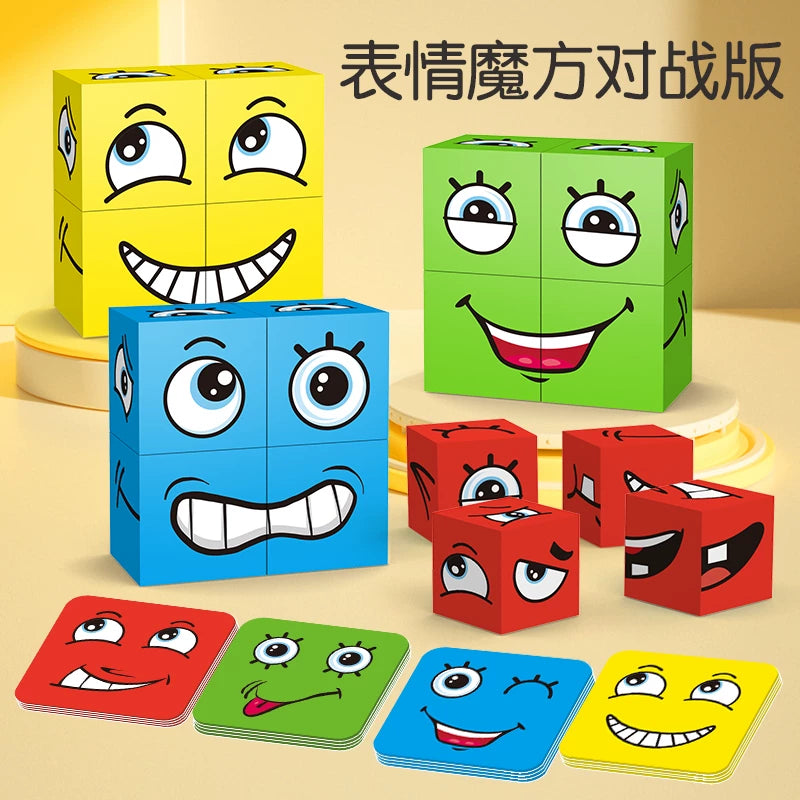 Kids' Face-Changing Cube Building Blocks Educational Puzzle Game