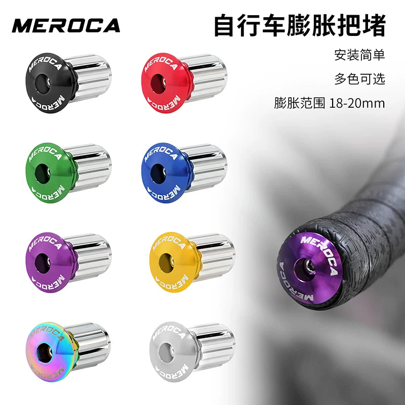 MEROCA Aluminum Alloy Bicycle Handlebar End Plugs for Mountain, Folding, Road Bikes