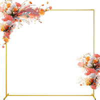 Gold Metal Wedding Arch Square Backdrop Stand for Balloons & Party Decor