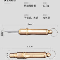 Copper Fishing Line Knot Tying Tool for Straight and Curved Hooks