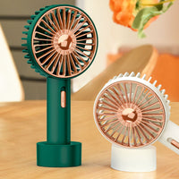 Portable USB Rechargeable Mini Handheld Fan with LED Light for Office Dorm Travel