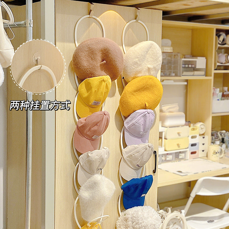 Dormitory Wardrobe Hanging Hat and Bag Organizer Rack with Hooks