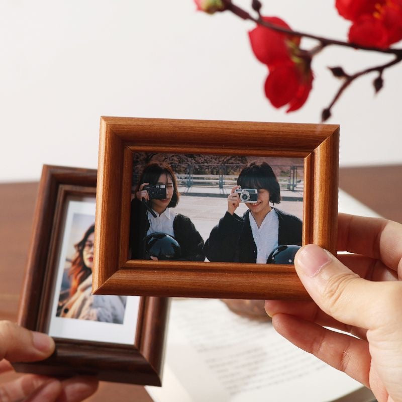 Mini Solid Wood Photo Frame for 3, 4, 5 Inch Pictures - Desktop Display