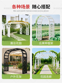 European Style Metal Garden Arch for Climbing Plants, Roses, and Vines - Outdoor Trellis for Villas and Courtyards