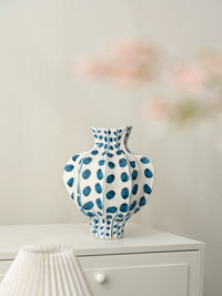 Blue Willow Ceramic Vase Luxury Home Decor Living Room Entrance Retro Flower Arranger