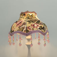 Floral Fabric Lampshade with E27 Screw Base, Princess Style Pendant Light Cover
